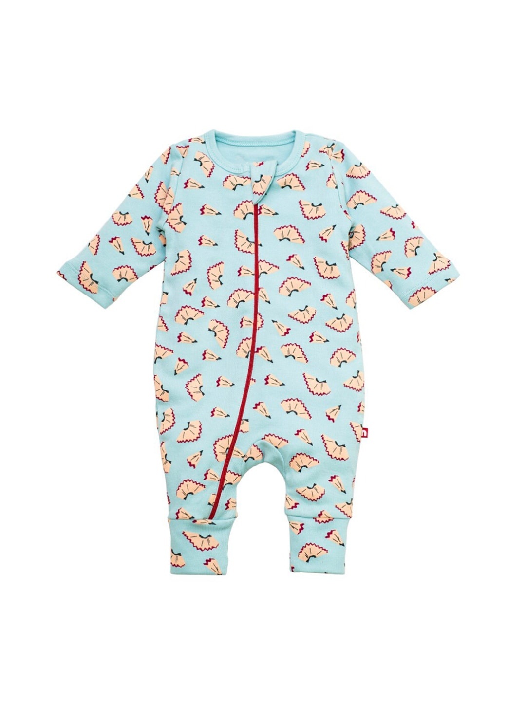 

Nino Bambino Infant Kids Blue & Pink Printed Organic Cotton Sustainable Romper