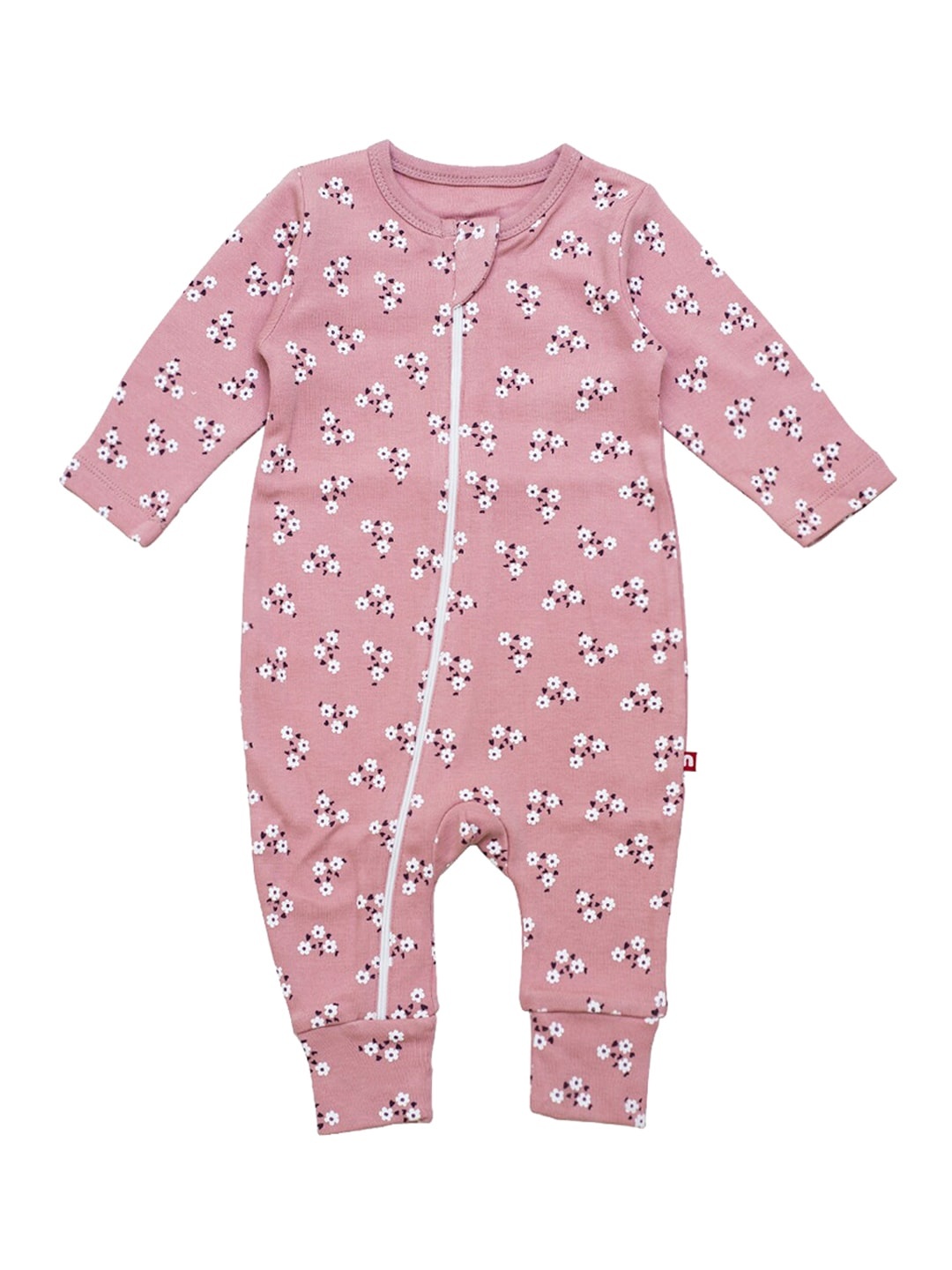 

Nino Bambino Infant Kids Pink & White Printed Organic Cotton Sustainable Rompers