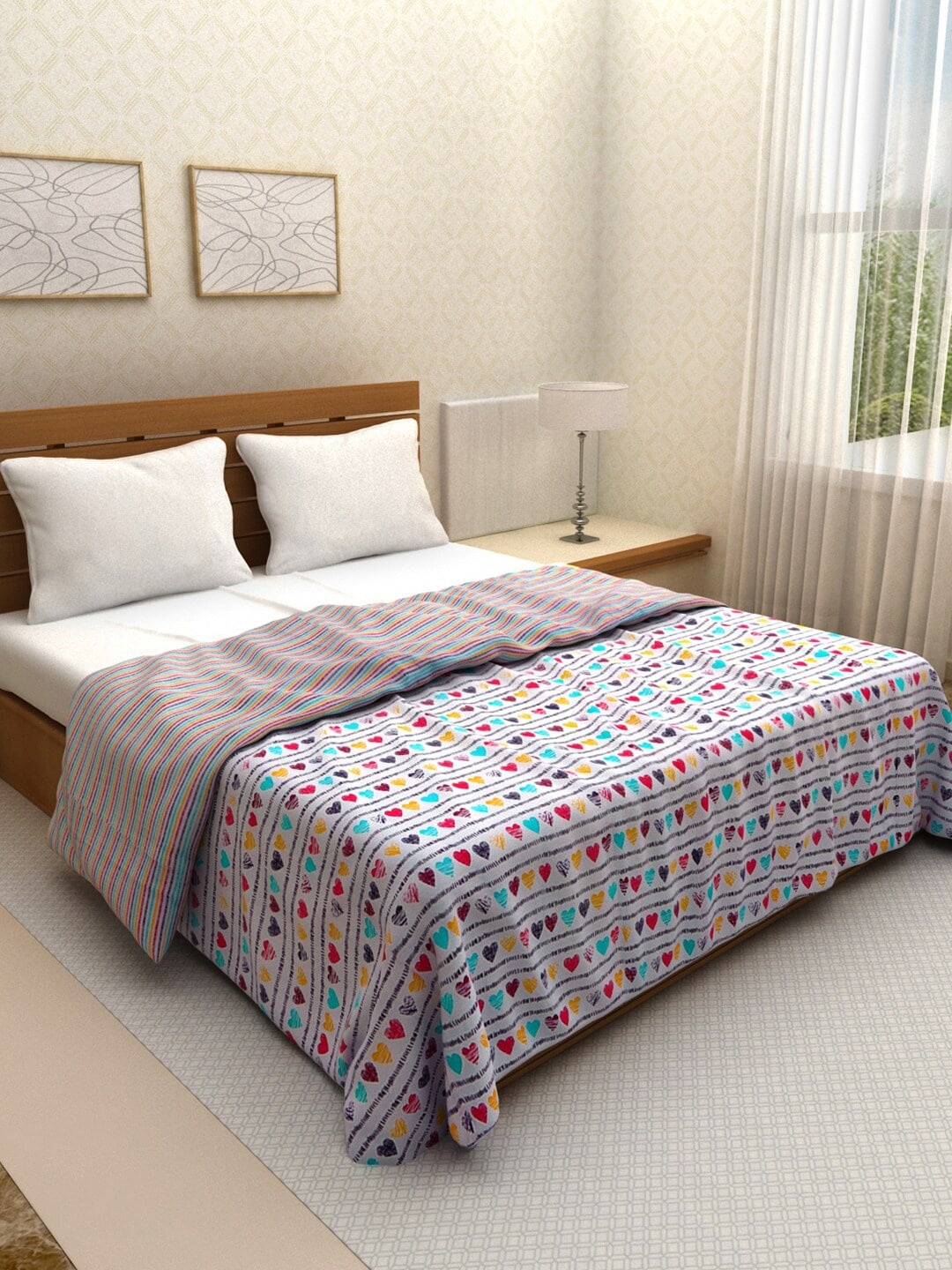 

ROMEE Multicoloured Abstract AC Room 210 GSM Double Bed Comforter, Multi
