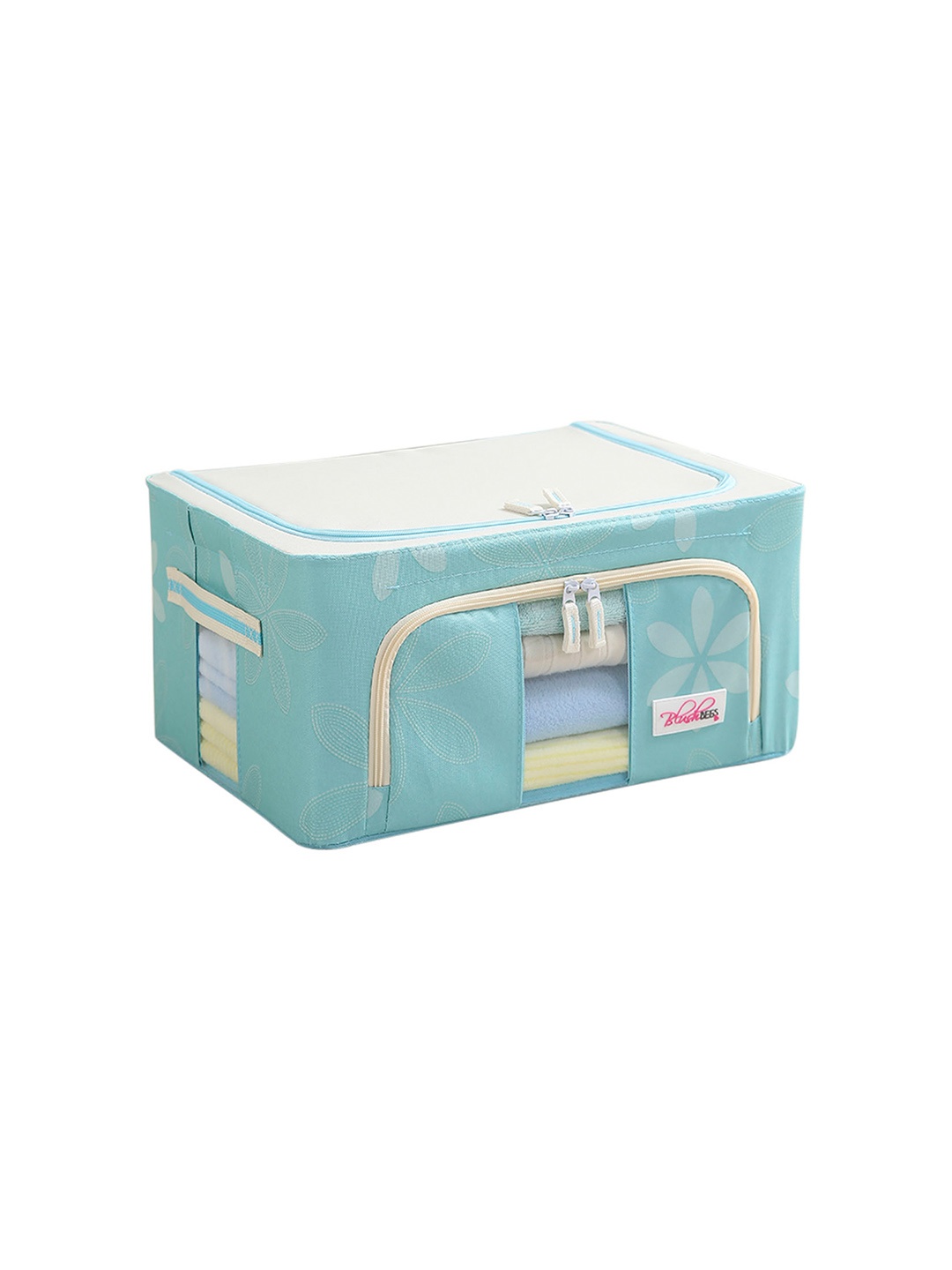 

BlushBees Blue & White Floral Print Oxford Fabric Foldable Wardrobe Organiser