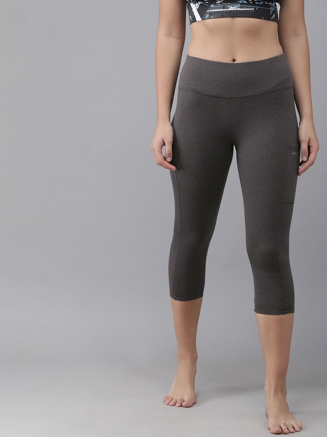 

Van Heusen Woman Charcoal Grey Solid Yoga Capris
