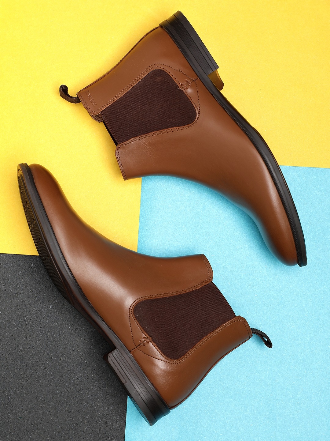 

Red Tape Men Tan Brown Solid Leather Formal Boots