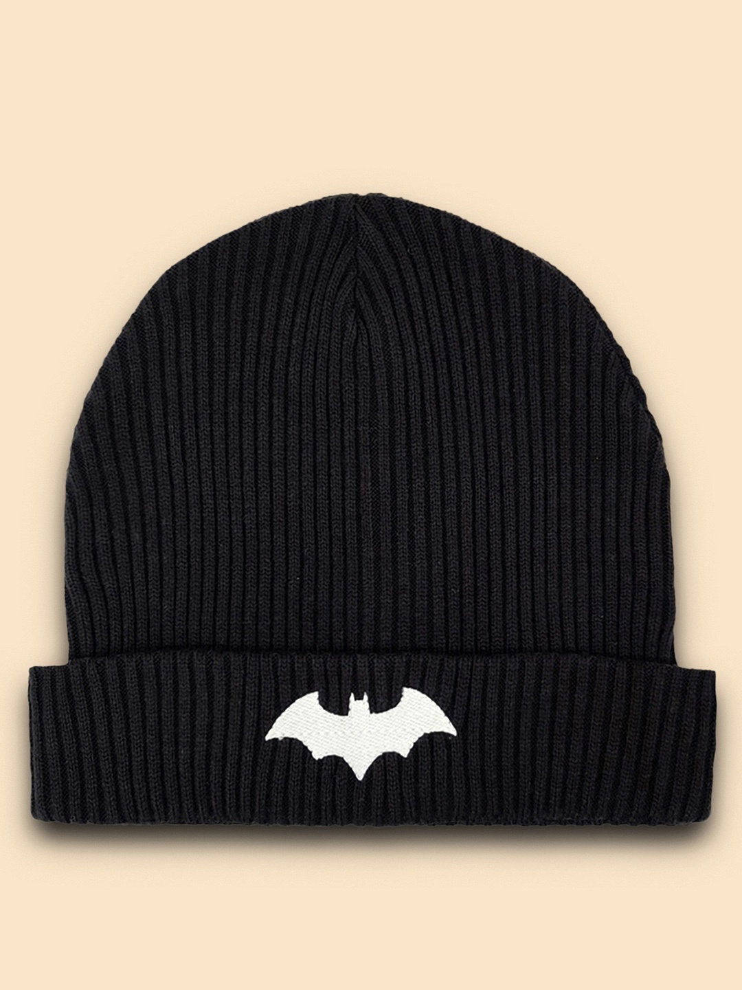 

Free Authority Batman Printed Folded Beanie For Men, Black