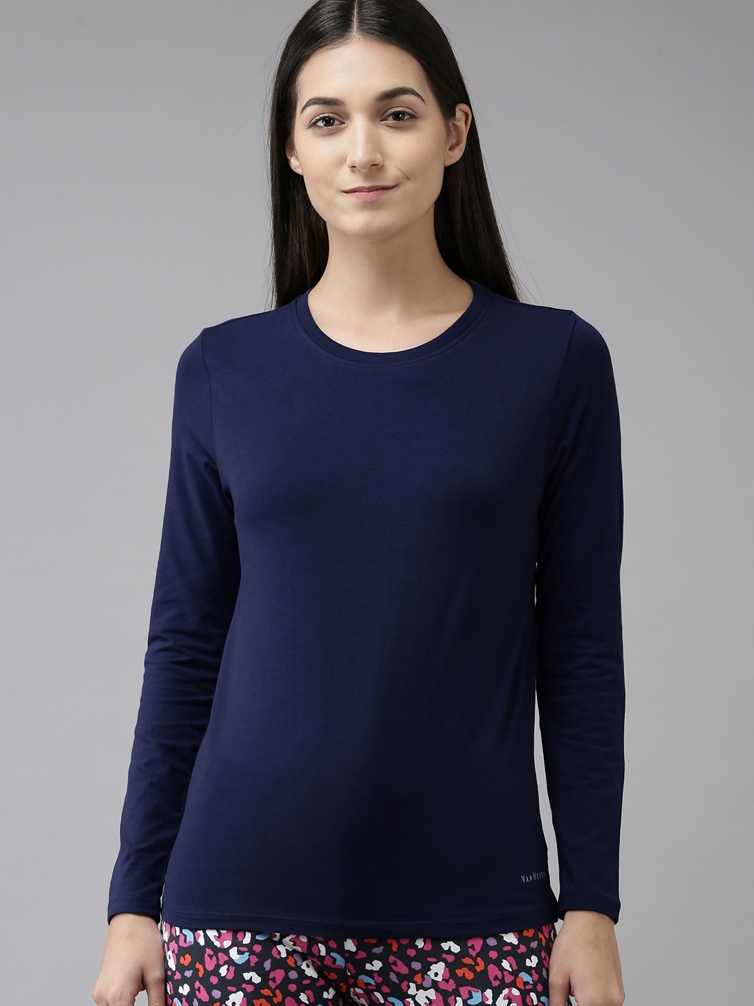 

Van Heusen Women Antiviral High Stretch Lounge T-Shirt, Navy blue