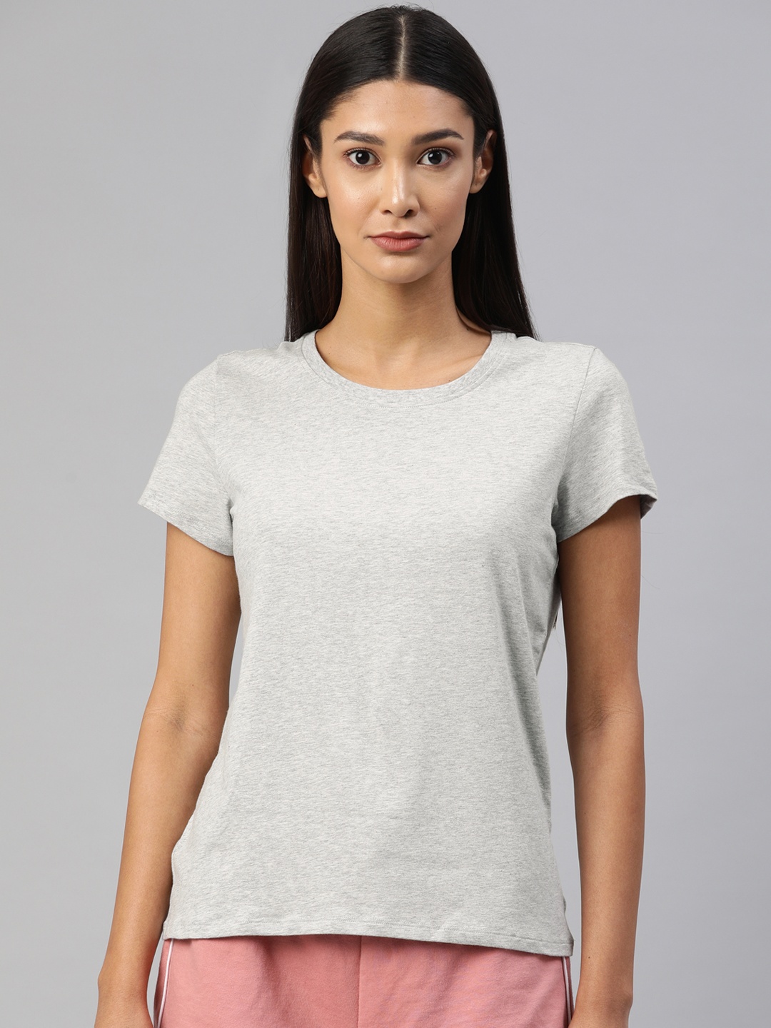 Van Heusen Women Round Neck Lounge T-Shirts, Grey