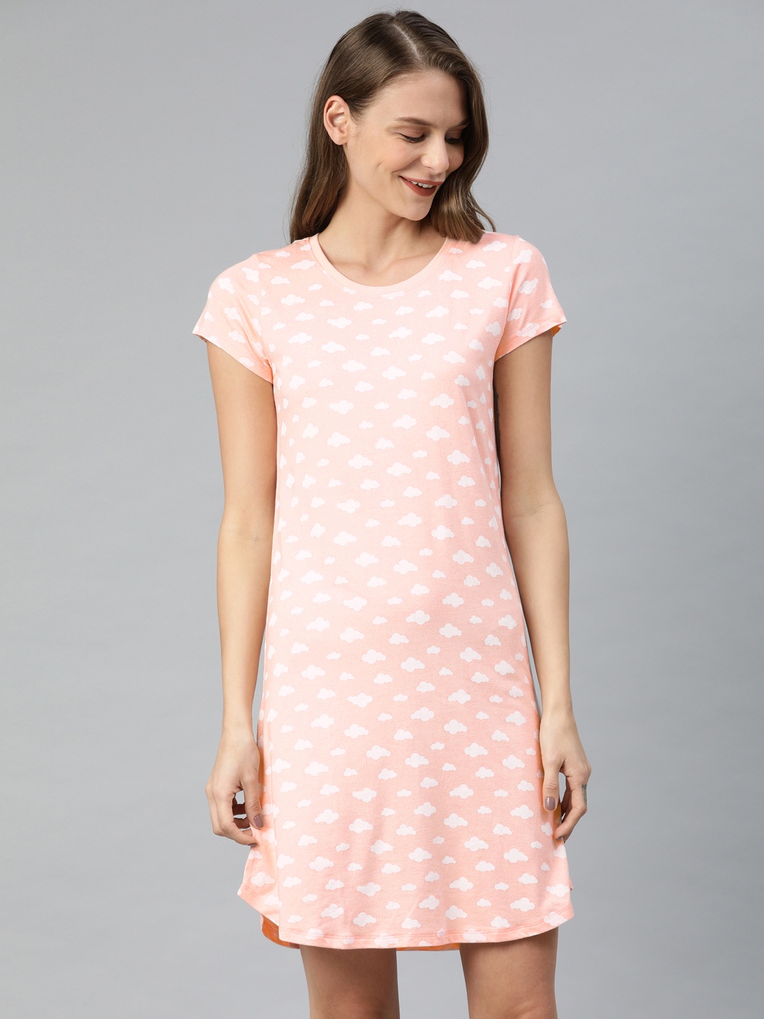 

Van Heusen Women Printed Nightdress, Peach