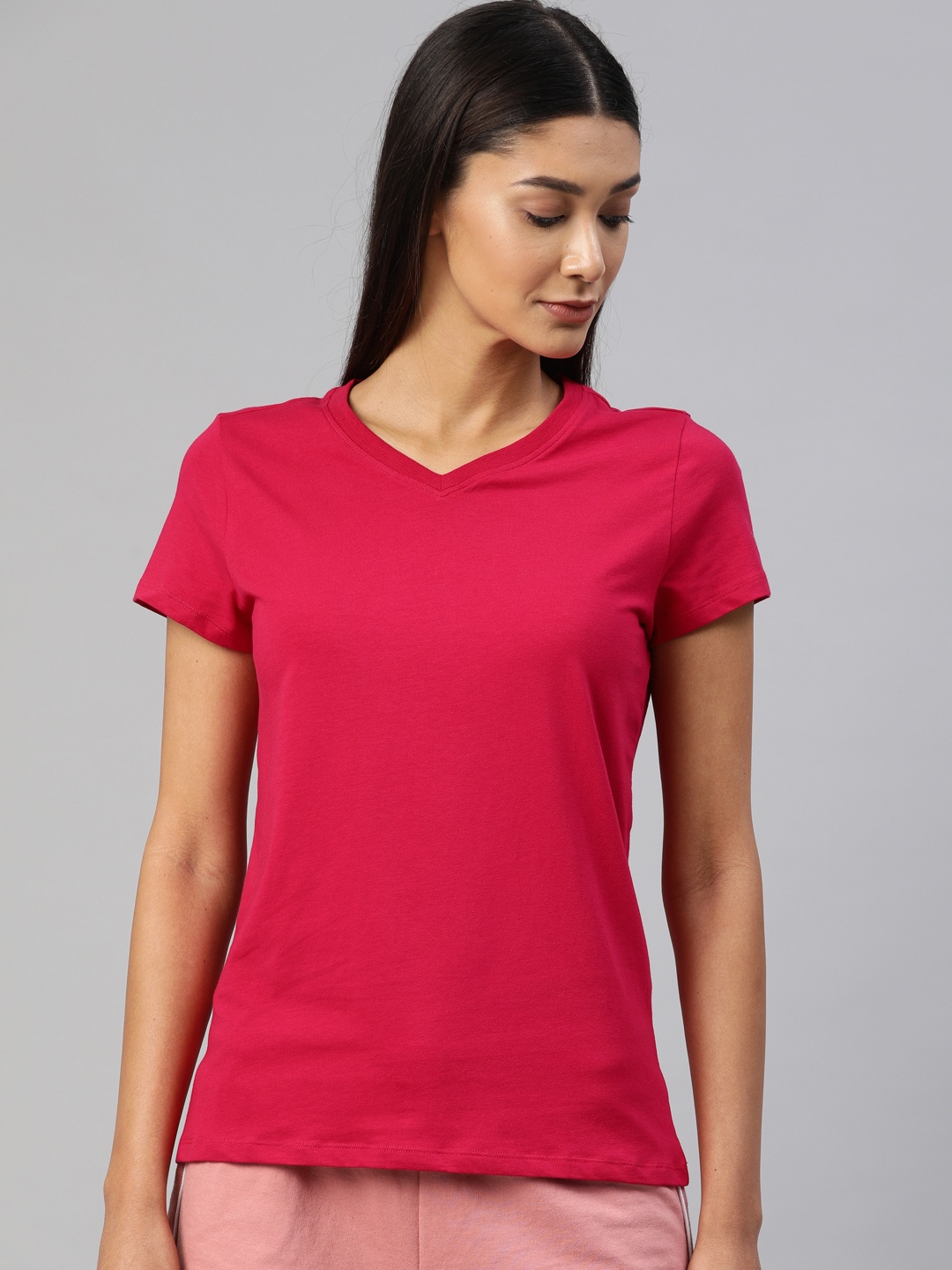 

Van Heusen Women V-Neck Lounge T-Shirts, Red