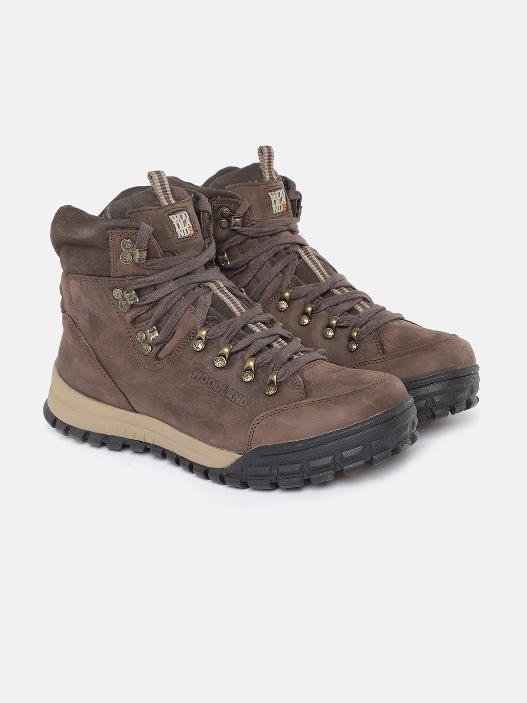 

Woodland Men Coffee Brown Solid Leather Sneakers