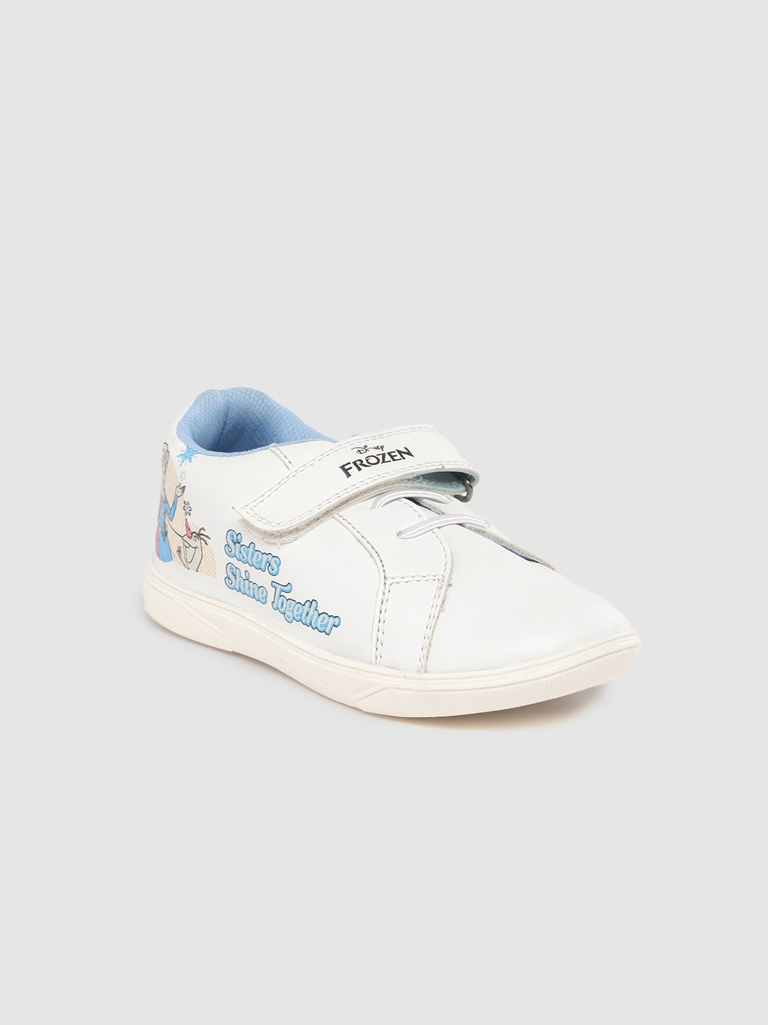 

toothless Girls White & Blue Disney Frozen Sisters Shine Together Print Sneakers