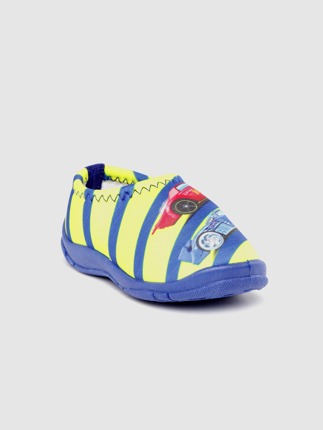 

toothless Boys Yellow & Blue Striped Wide Fit Slip-On Sneakers