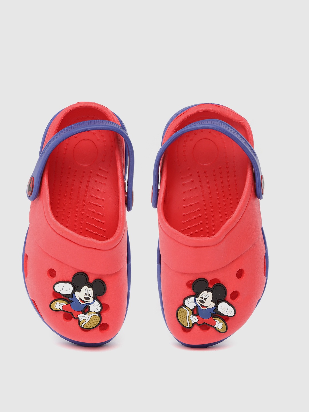 

toothless Boys Red & Blue Disney Mickey Mouse Applique Detail Clogs