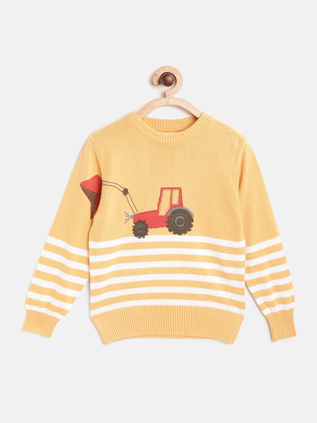 

Nauti Nati Boys Yellow & White Striped Pullover