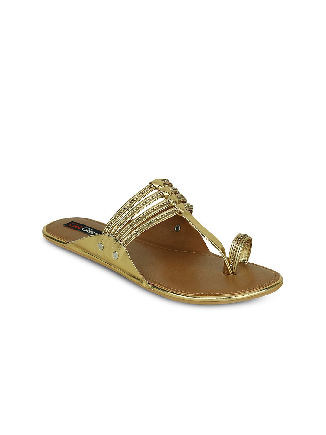 

Get Glamr Women Gold-Toned Embellished Flats