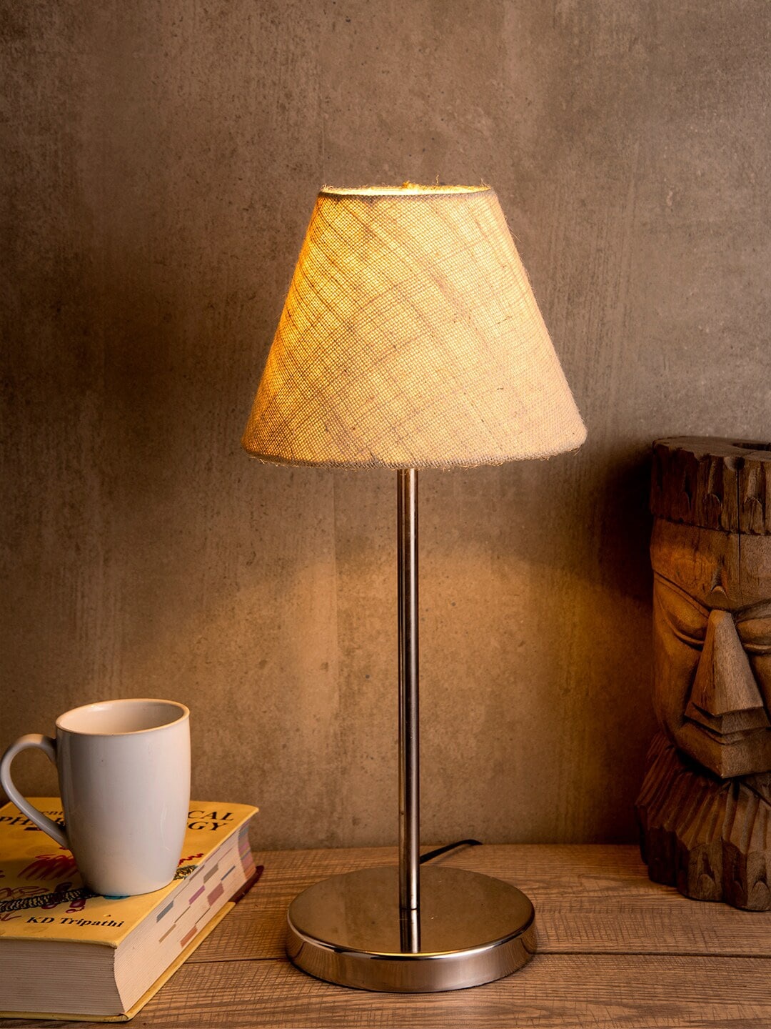 

green girgit Beige Solid Contemporary Frustum Table Lamp