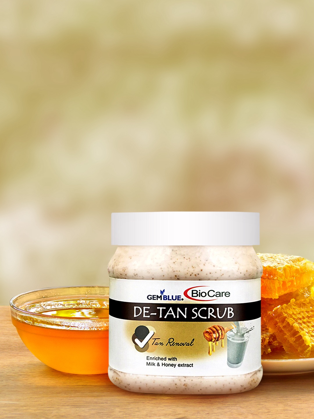 

GEMBLUE BioCare Unisex De-Tan Scrub 500 ml, White