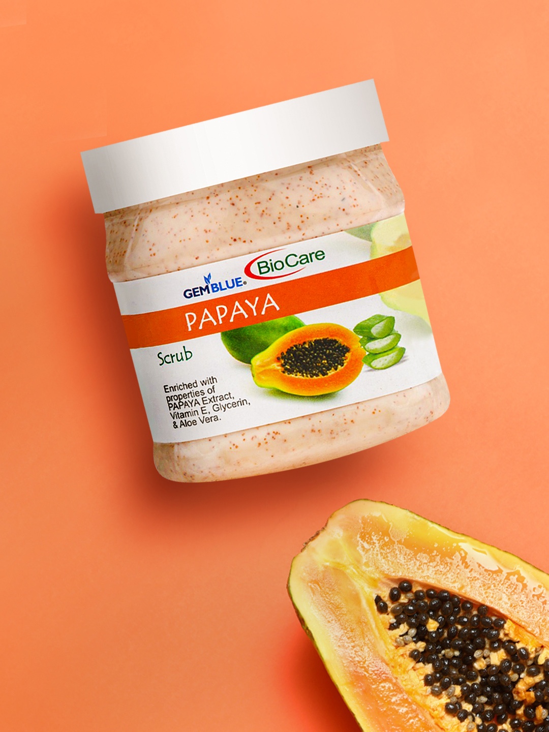 

GEMBLUE BioCare Unisex Papaya Scrub 500 ml, Orange