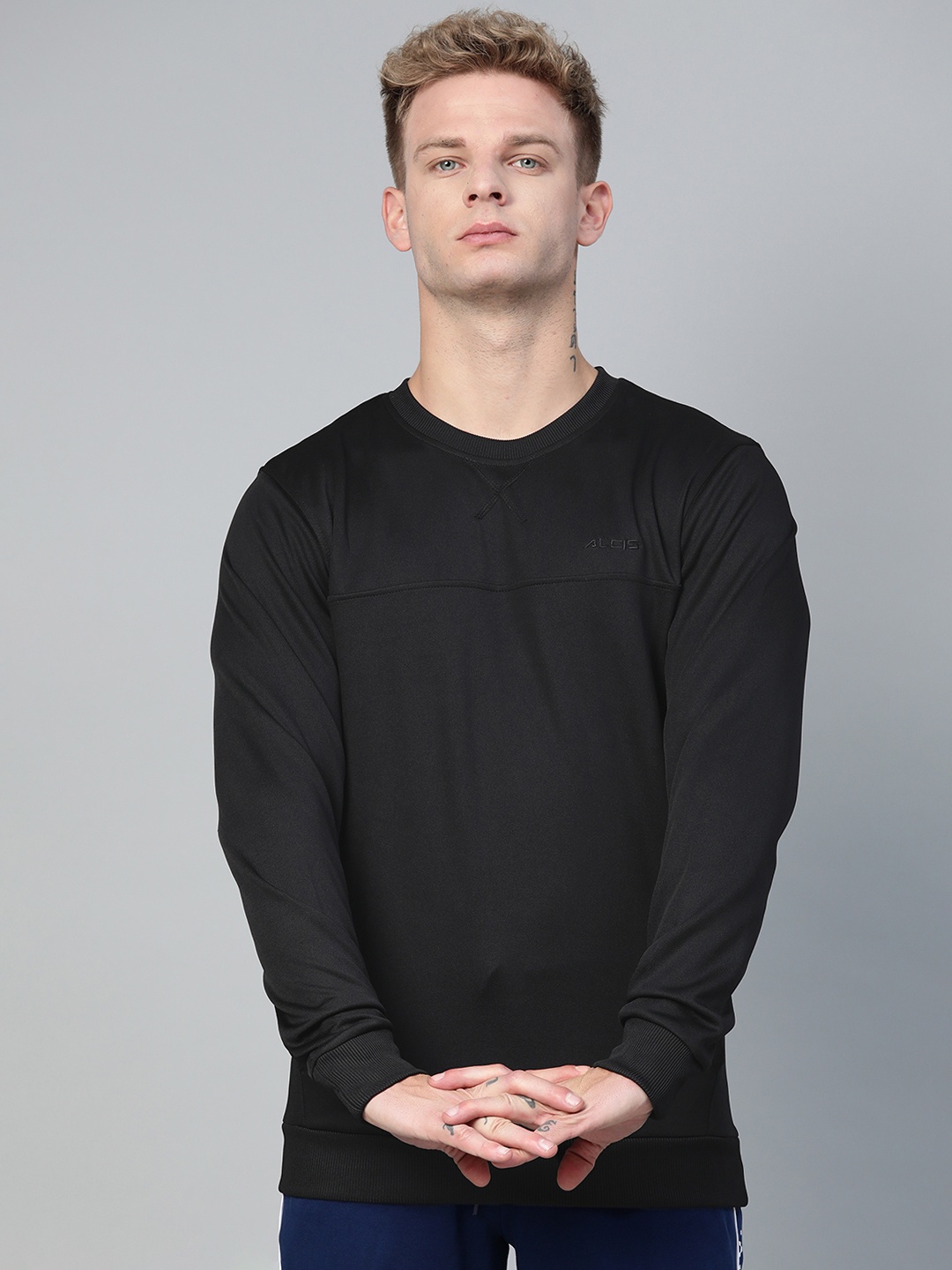 

Alcis Men Black Solid Sweatshirt