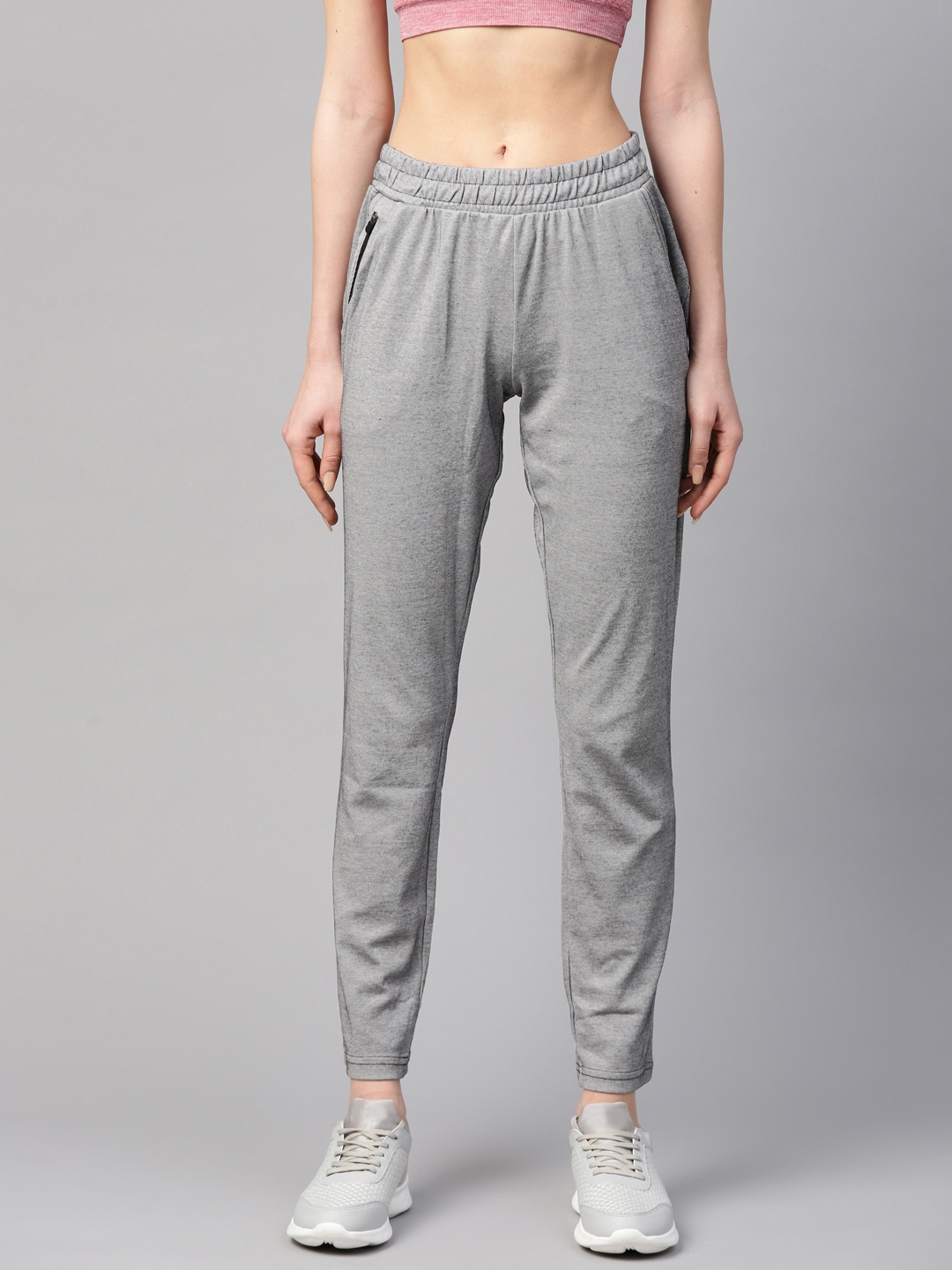 

Alcis Women Grey Melange Solid Slim Fit Track Pants