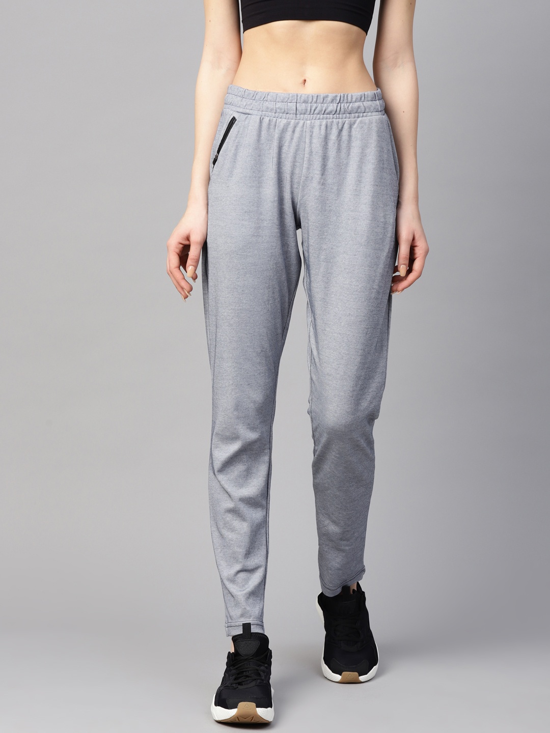 

Alcis Women Grey Melange Solid Straight Fit Track Pants
