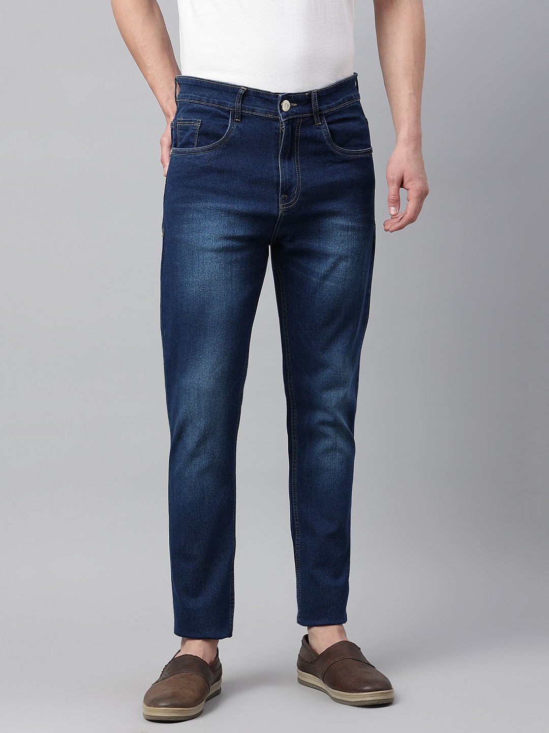 

Hubberholme Men Navy Blue Slim Fit Mid-Rise Clean Look Stretchable Jeans