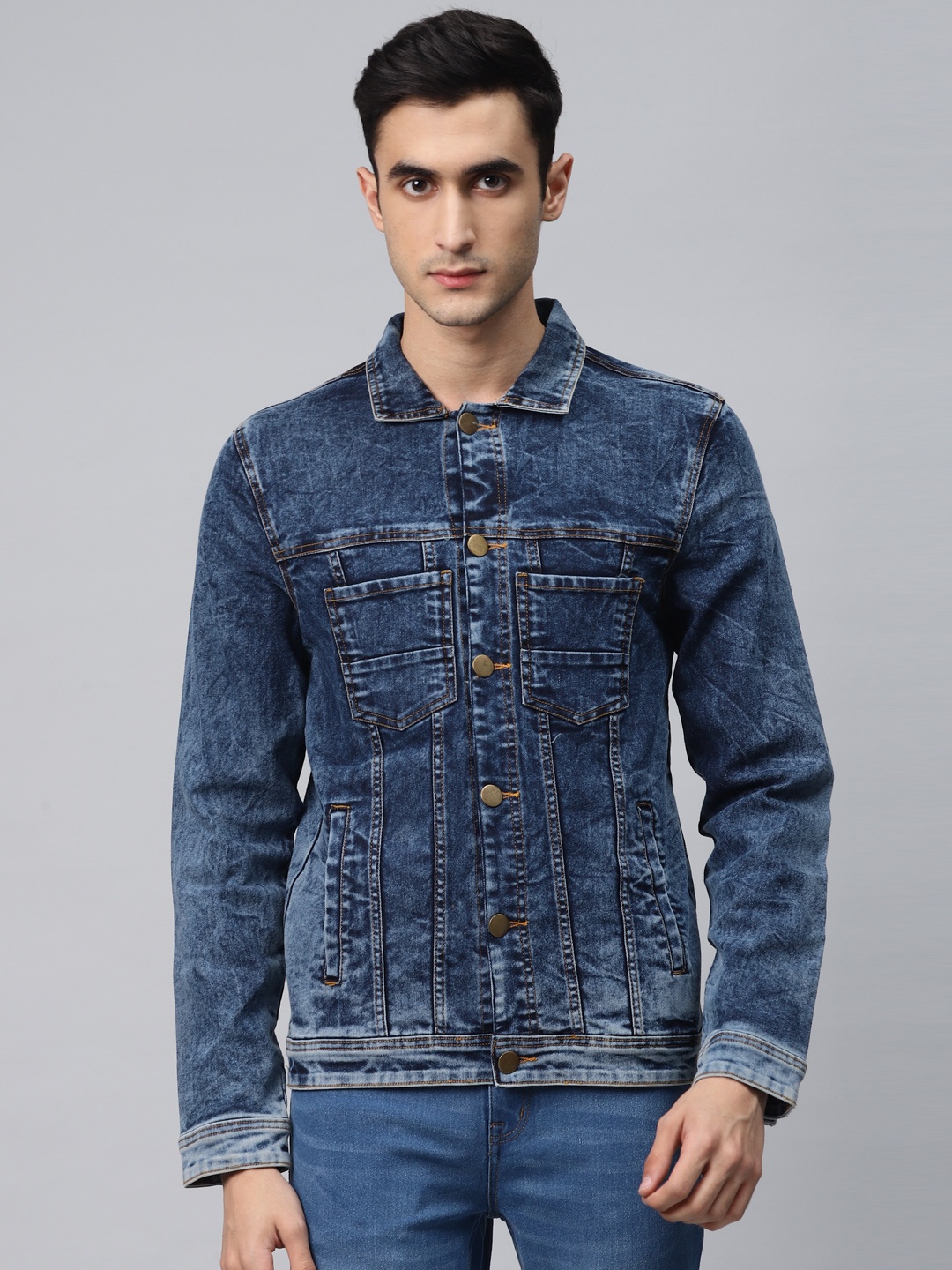 

Hubberholme Men Blue Washed Denim Jacket