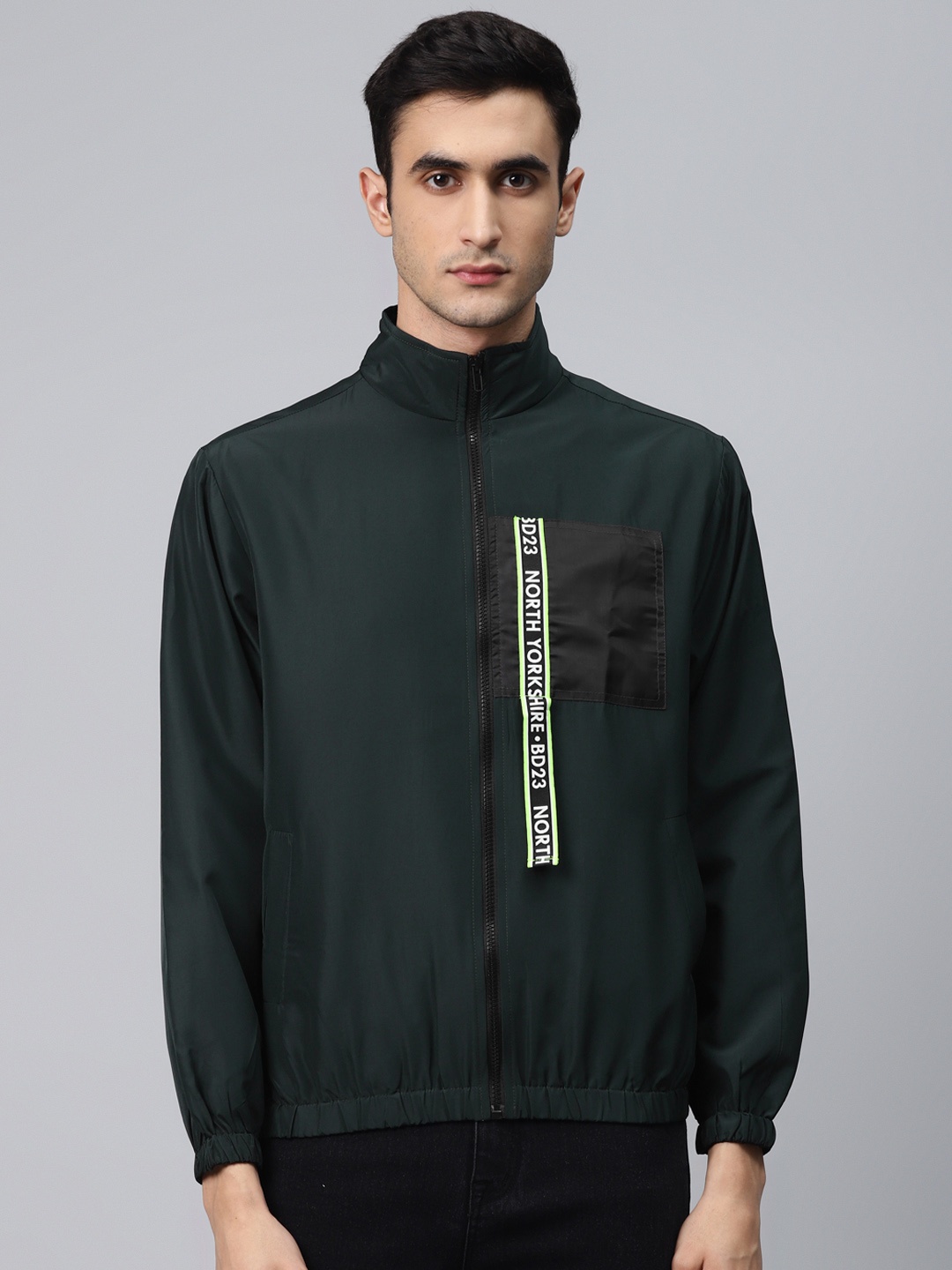 

Hubberholme Men Green Solid Windcheater & Water Resistant Tailored Jacket