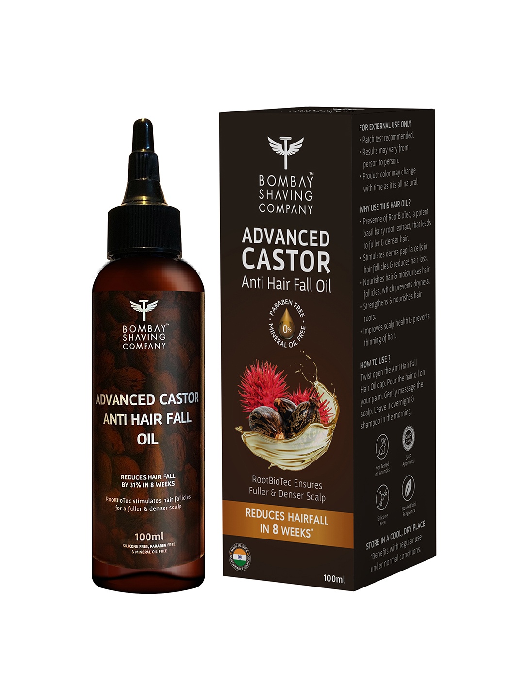 

Bombay Shaving Company Anti Hair Fall Oil 100ml, Black