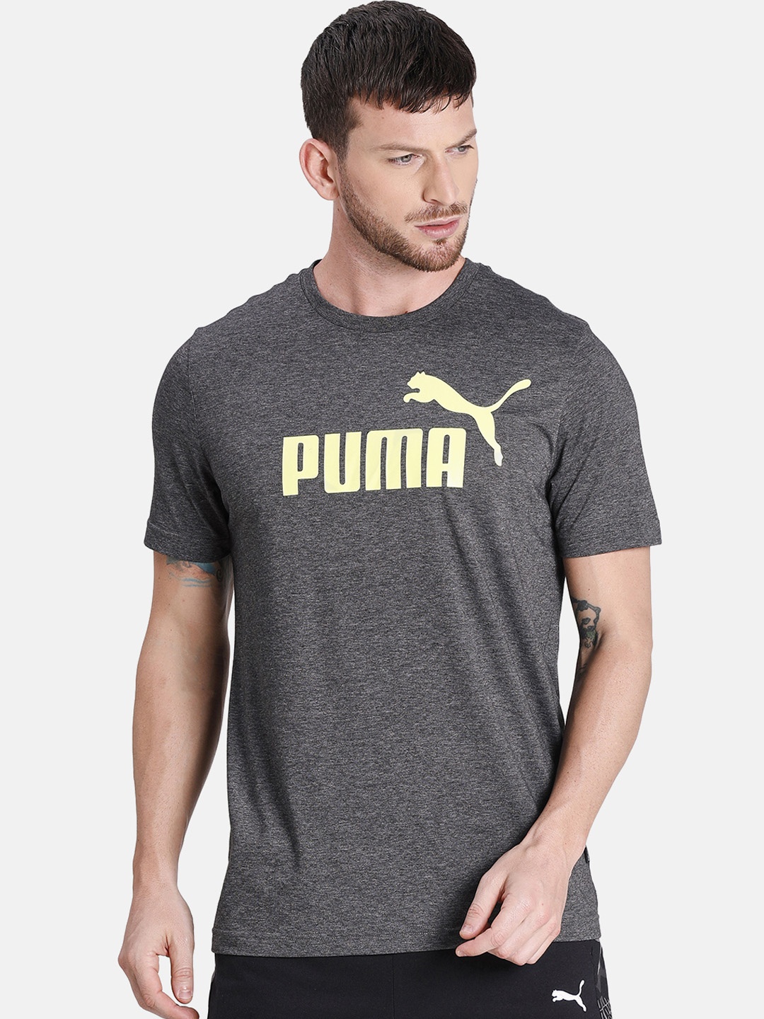 

Puma Men Black Printed Round Neck T-shirt