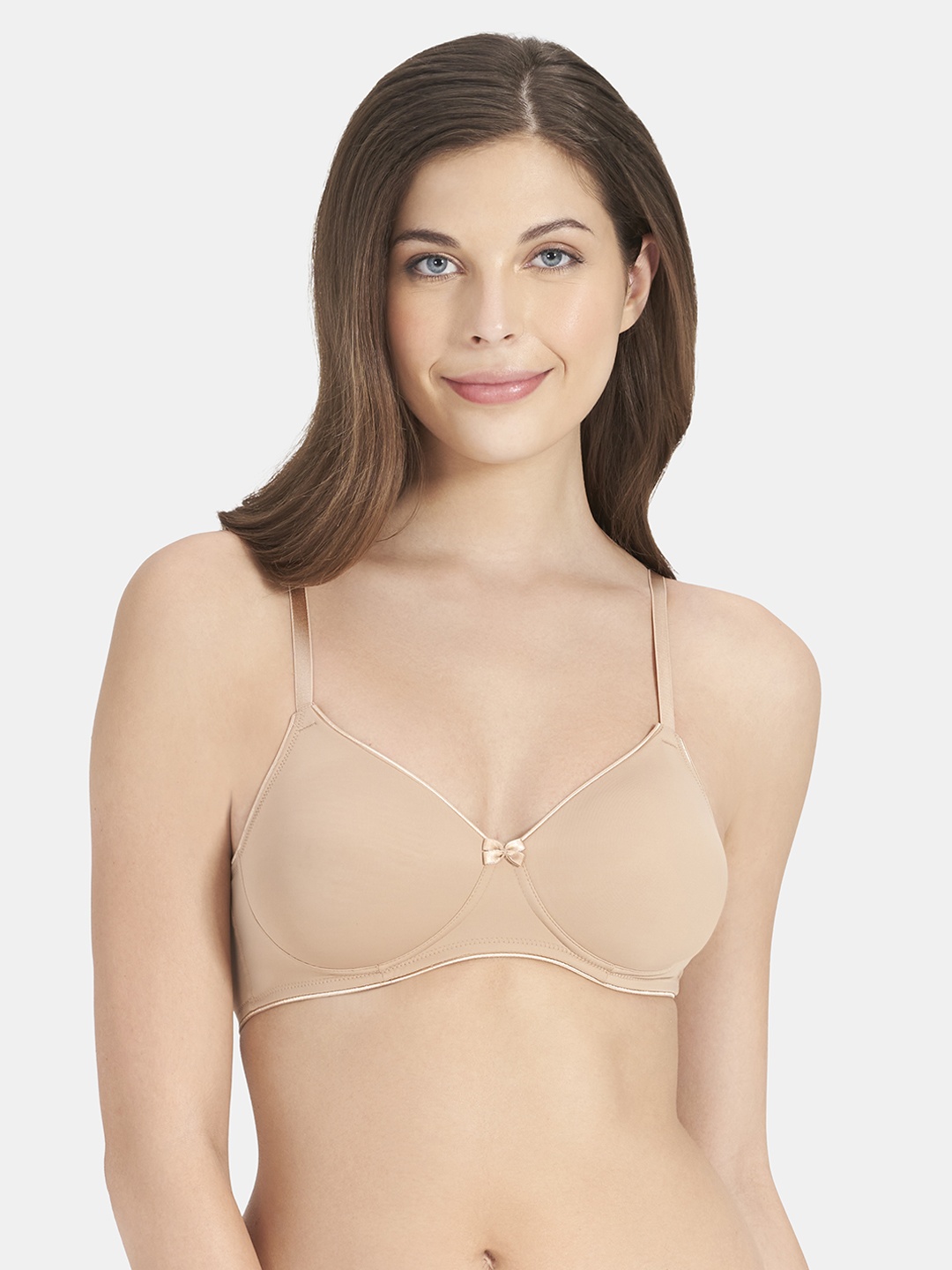 

Amante Solid Padded Wirefree Casual Chic T-Shirt Bra - BRA10901, Beige