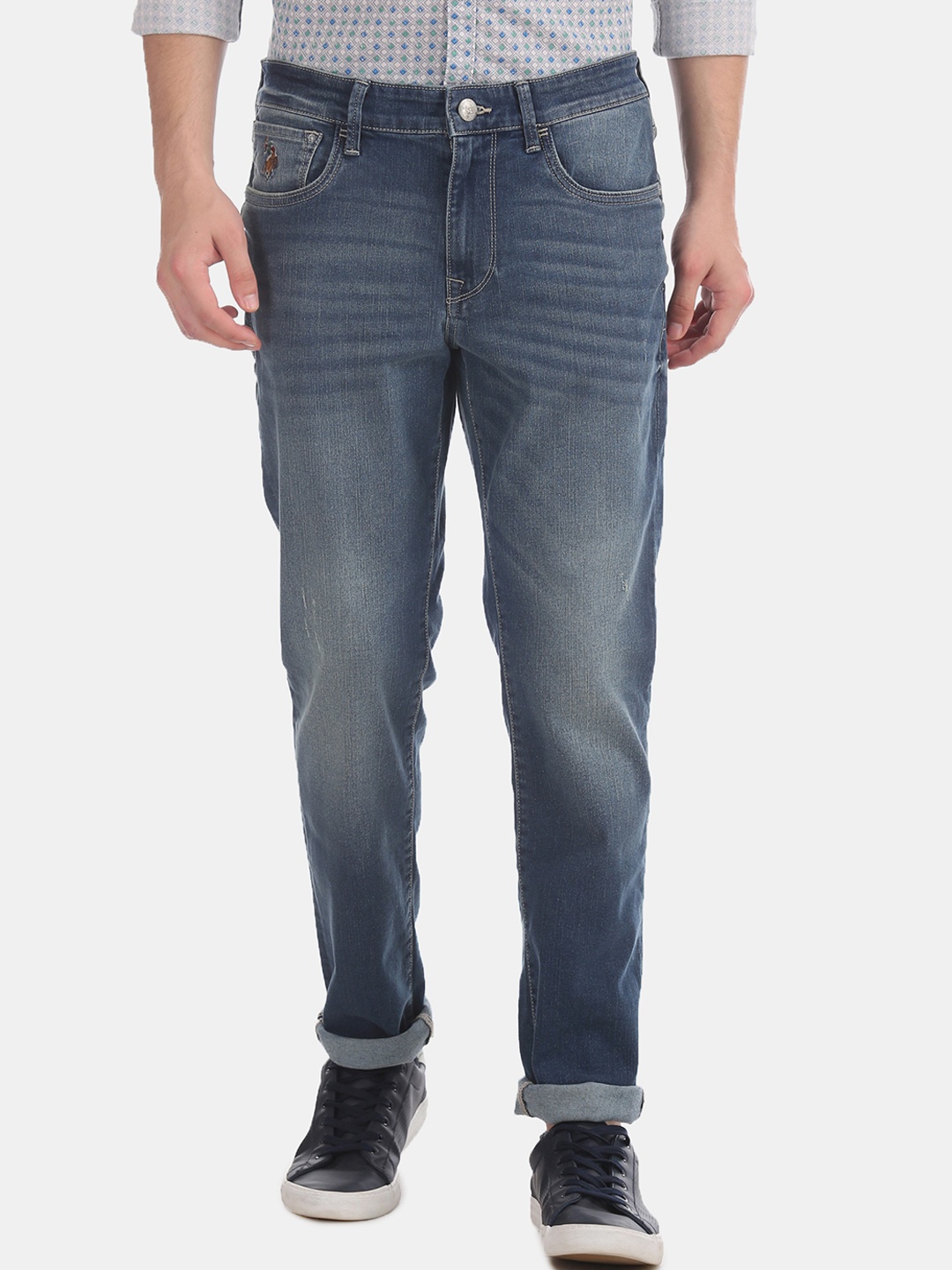 

U.S. Polo Assn. Denim Co. Denim Co. Men Blue Slim Fit Mid-Rise Clean Look Jeans