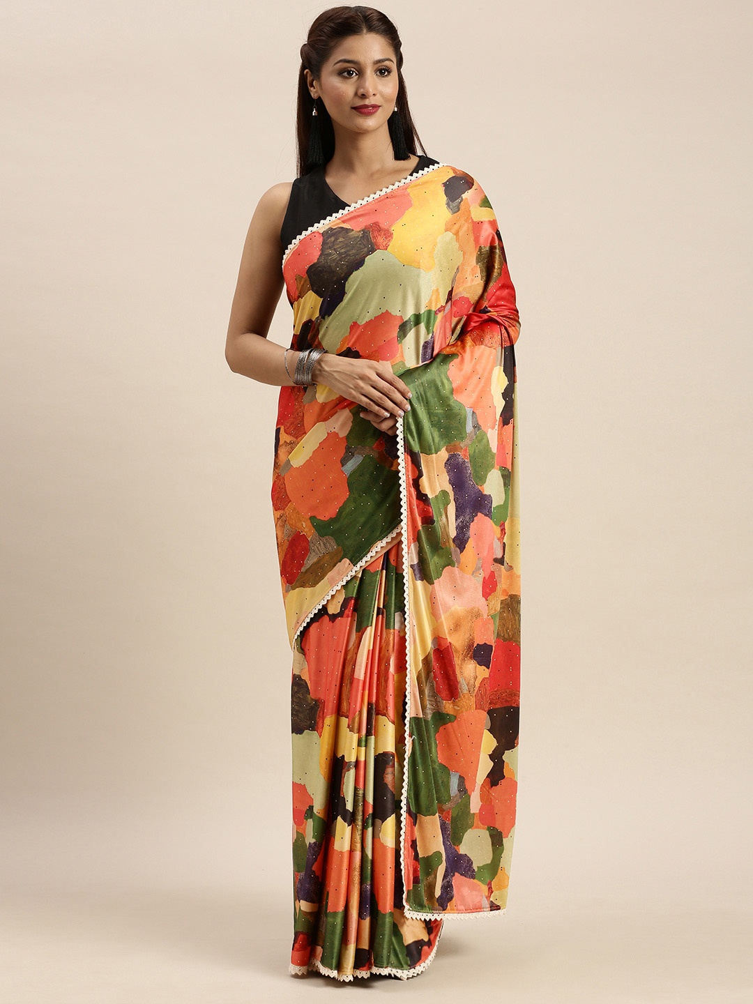 

MIRCHI FASHION Multicoloured Printed Polyester Saree, Multi