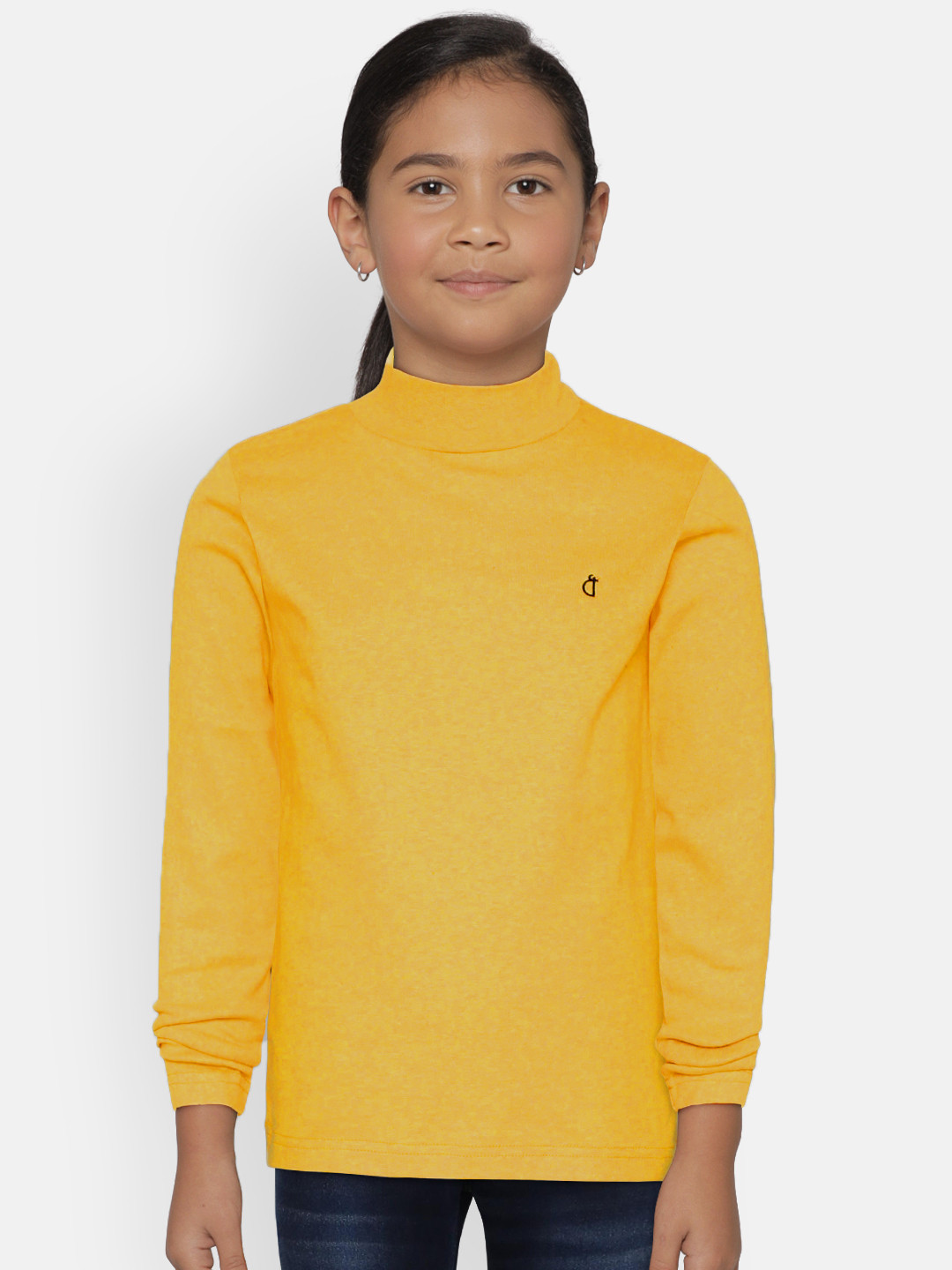 

Gini and Jony Girls Mustard Yellow Solid Top