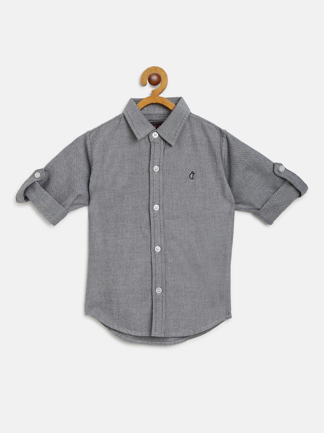 

Gini and Jony Boys Grey Regular Fit Solid Casual Shirt