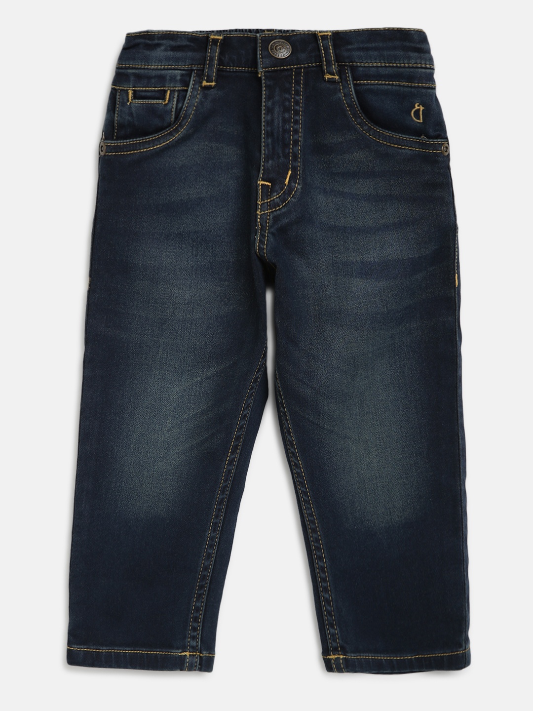 

Gini and Jony Boys Navy Blue Regular Fit Mid-Rise Clean Look Stretchable Jeans