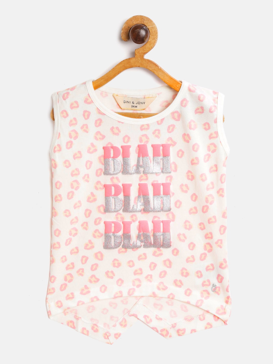 

Gini and Jony Infant Girls White & Pink Leopard Print Knitted Top