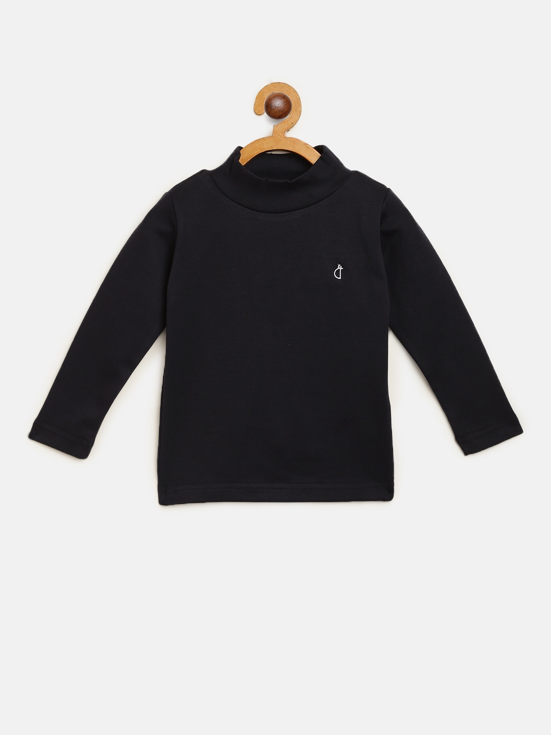 

Gini and Jony Girls Navy Blue Solid Pure Cotton Top