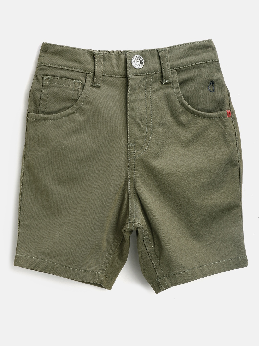 

Gini and Jony Boys Olive Green Solid Regular Fit Shorts
