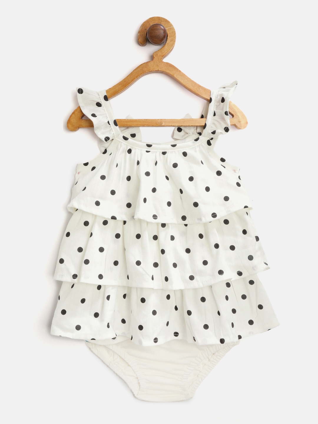 

Gini and Jony Girls White Printed A-Line Dress With Briefs