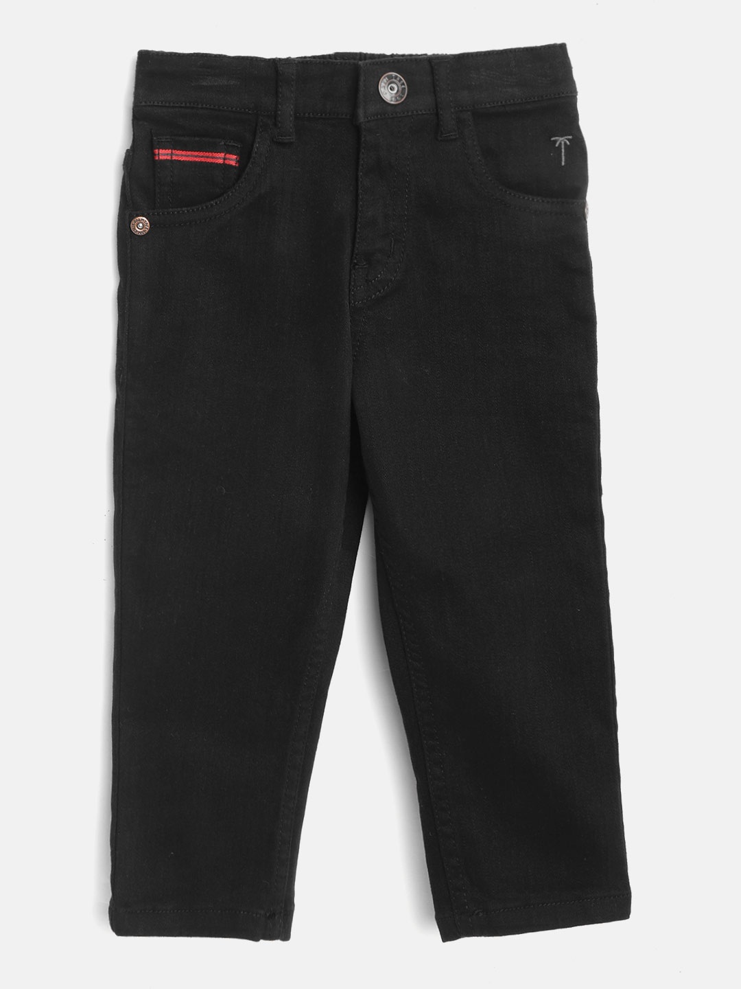 

Palm Tree Boys Black Regular Fit Mid-Rise Clean Look Stretchable Jeans