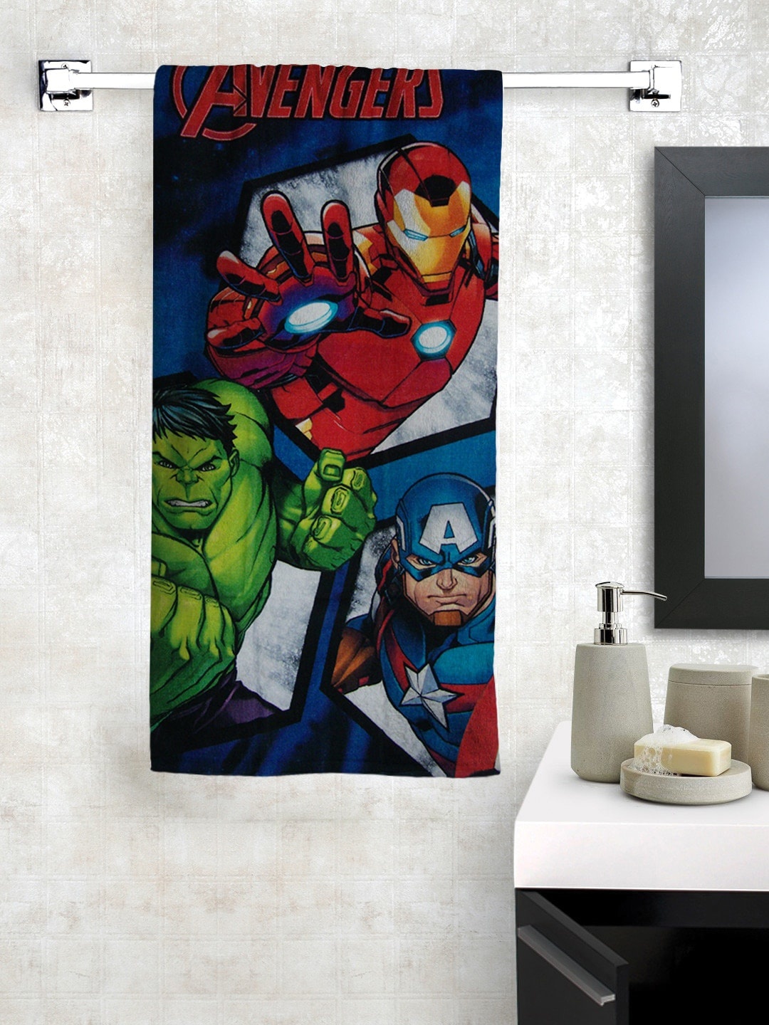 

Marvel Kids Blue & Red Marvel Avengers Print 350 GSM Bath Towel