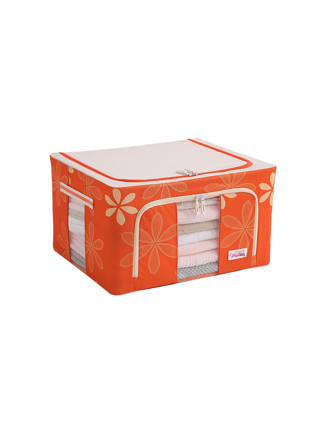 

BlushBees Orange & White Printed Wardrobe Organizer Storage Box