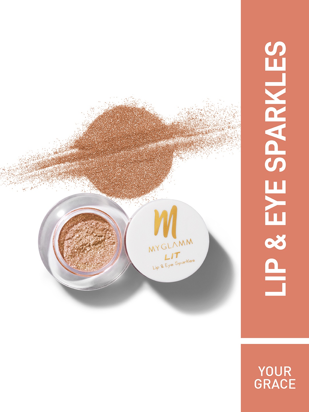 

MyGlamm Lit Lip & Eye Sparkles - Your Grace, Gold