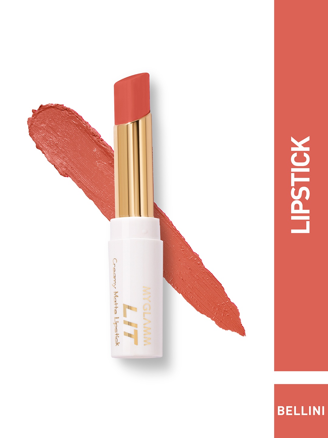 

MyGlamm LIT Creamy Matte Lipstick-Bellini-3.7g, Red