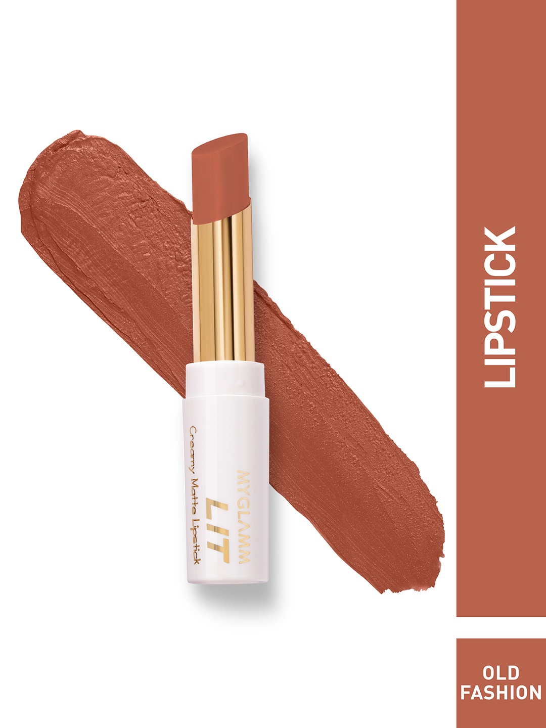 

MyGlamm Lit Creamy Matte Lipstick - Old Fashion, Brown