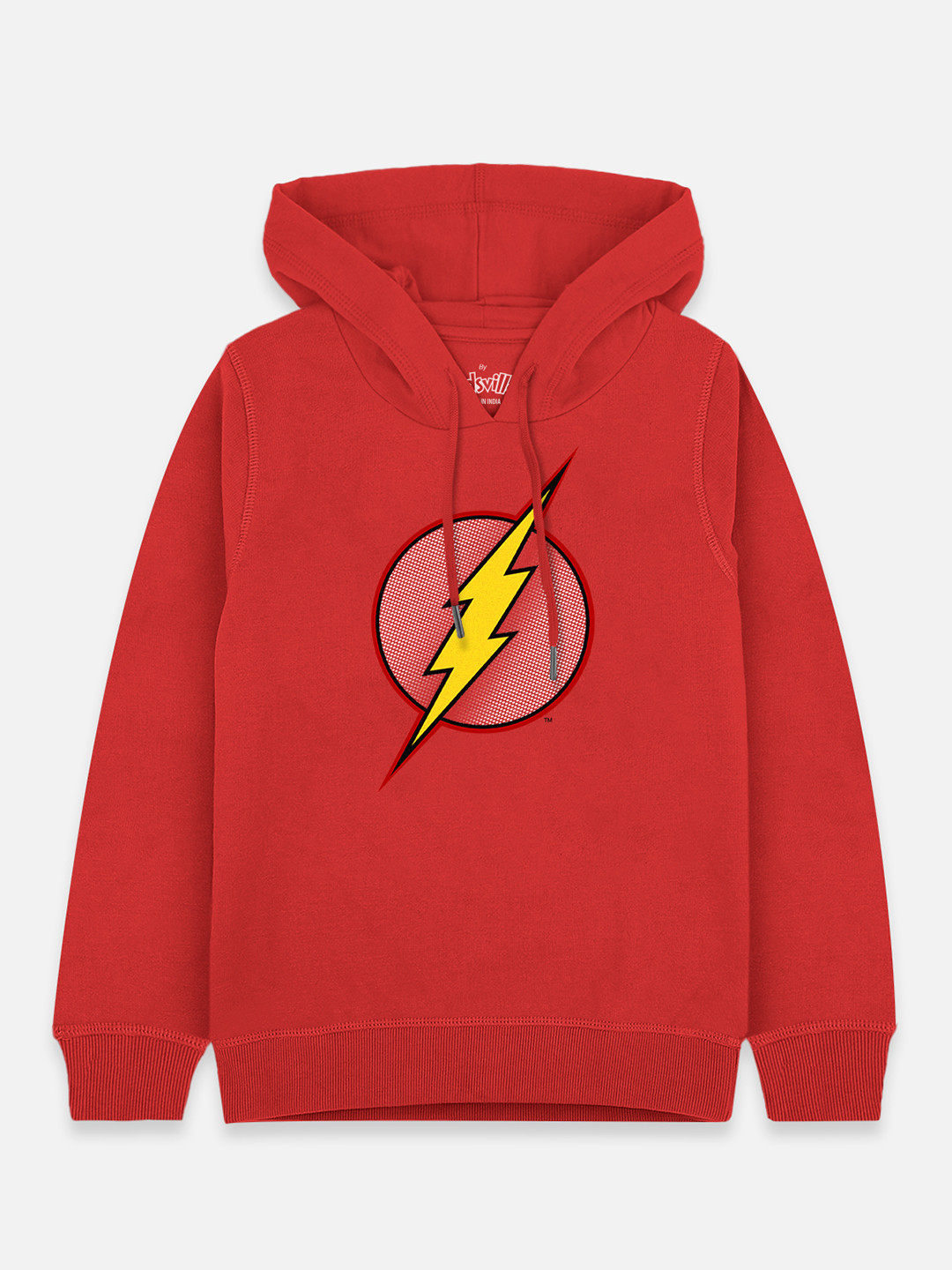 

Kids Ville Boys Red Flash Printed Hooded Sweatshirt