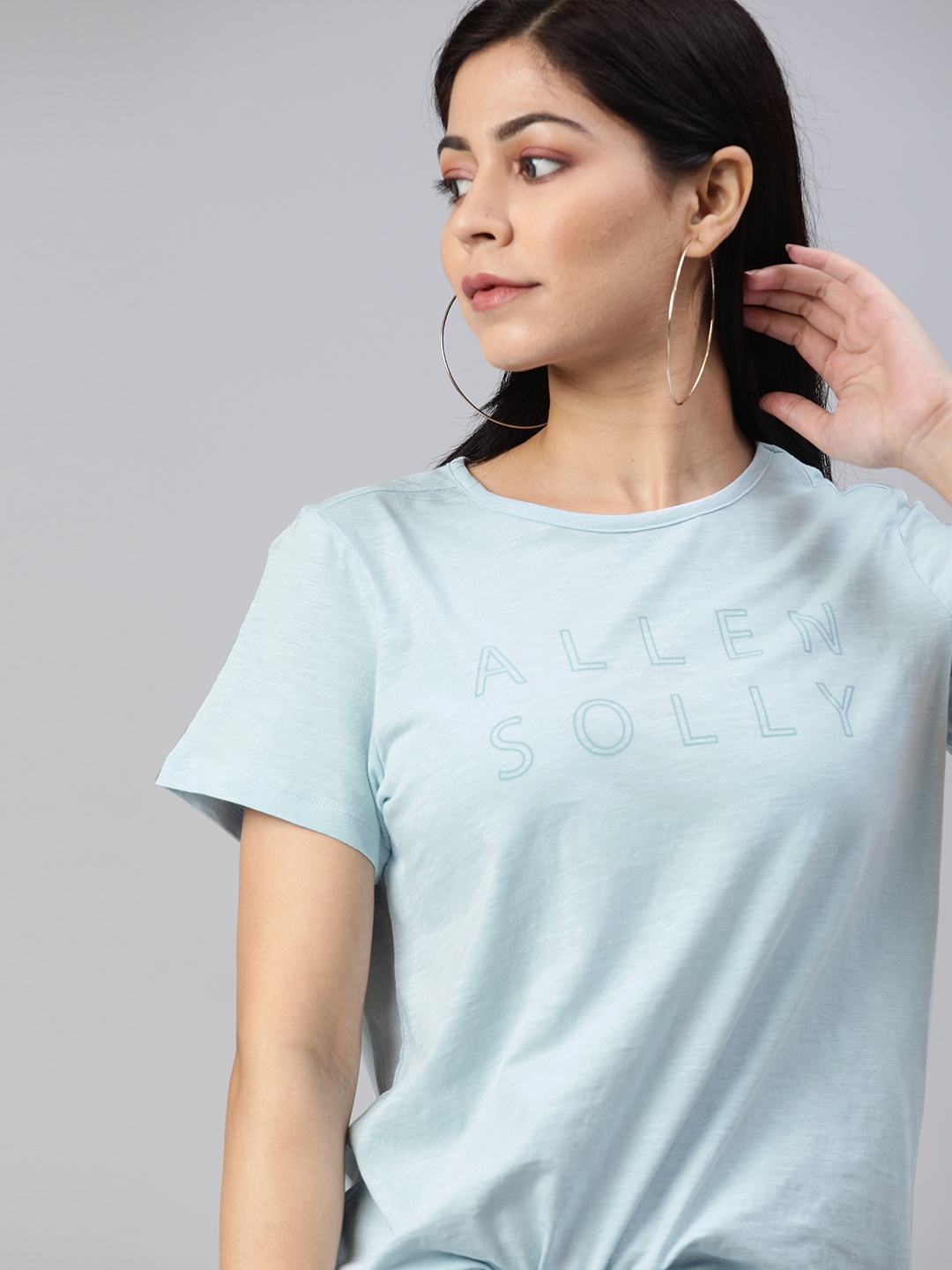 

Allen Solly Woman Women Blue Printed Round Neck T-shirt