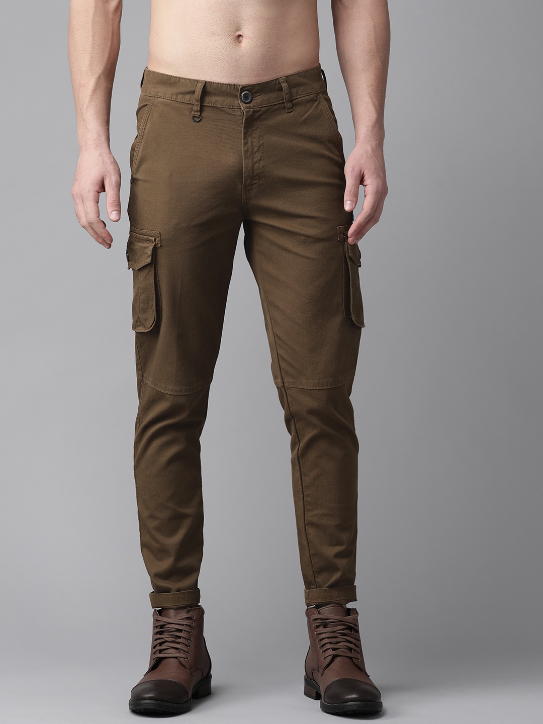 

Roadster Men Brown Regular Fit Solid Cargos