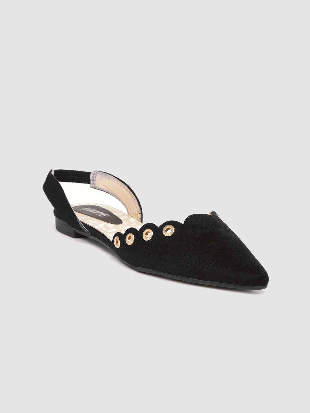 

Lavie Women Black Solid Flats with Rivet Detail