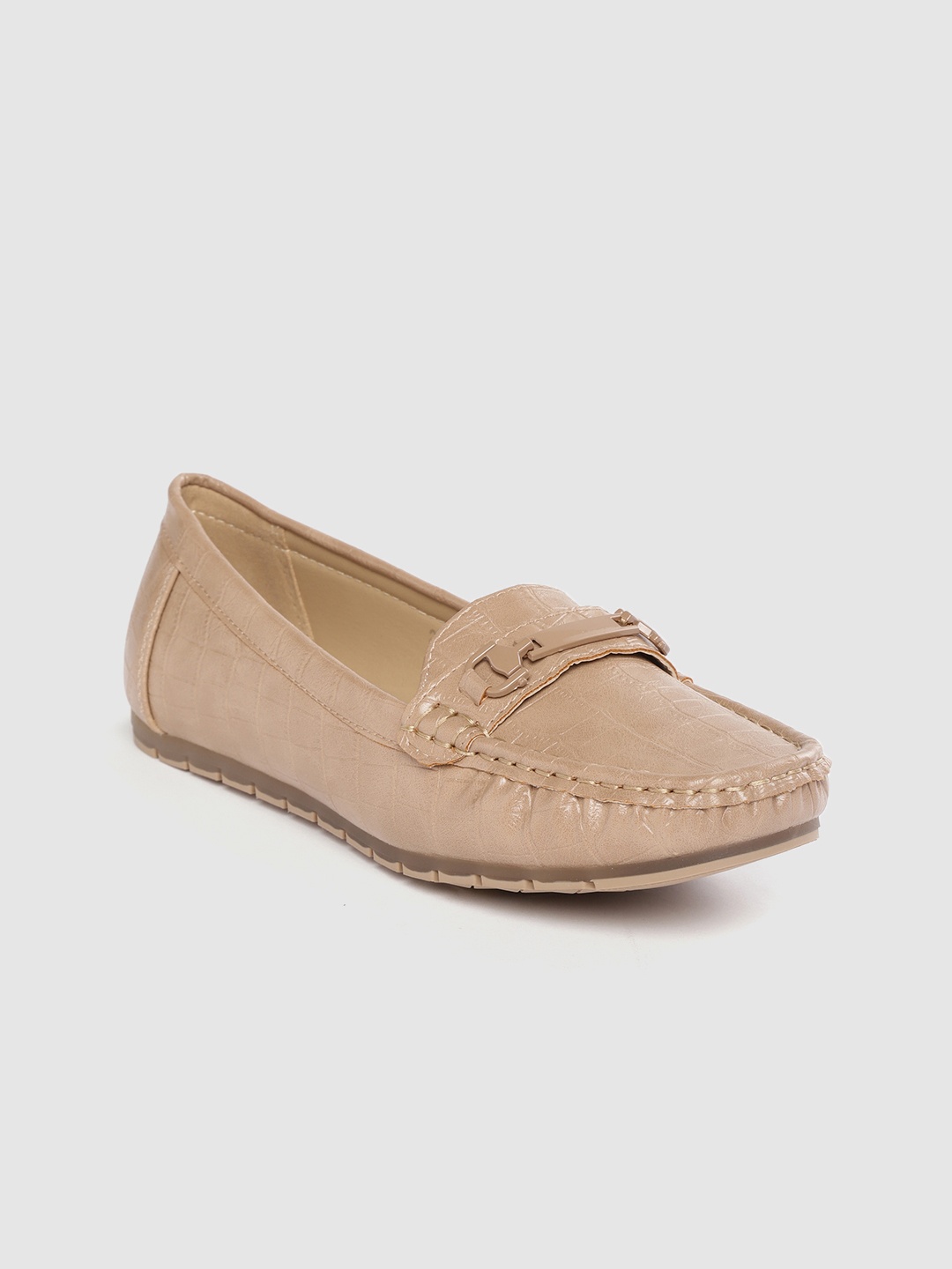 

Lavie Women Beige Textured Loafers