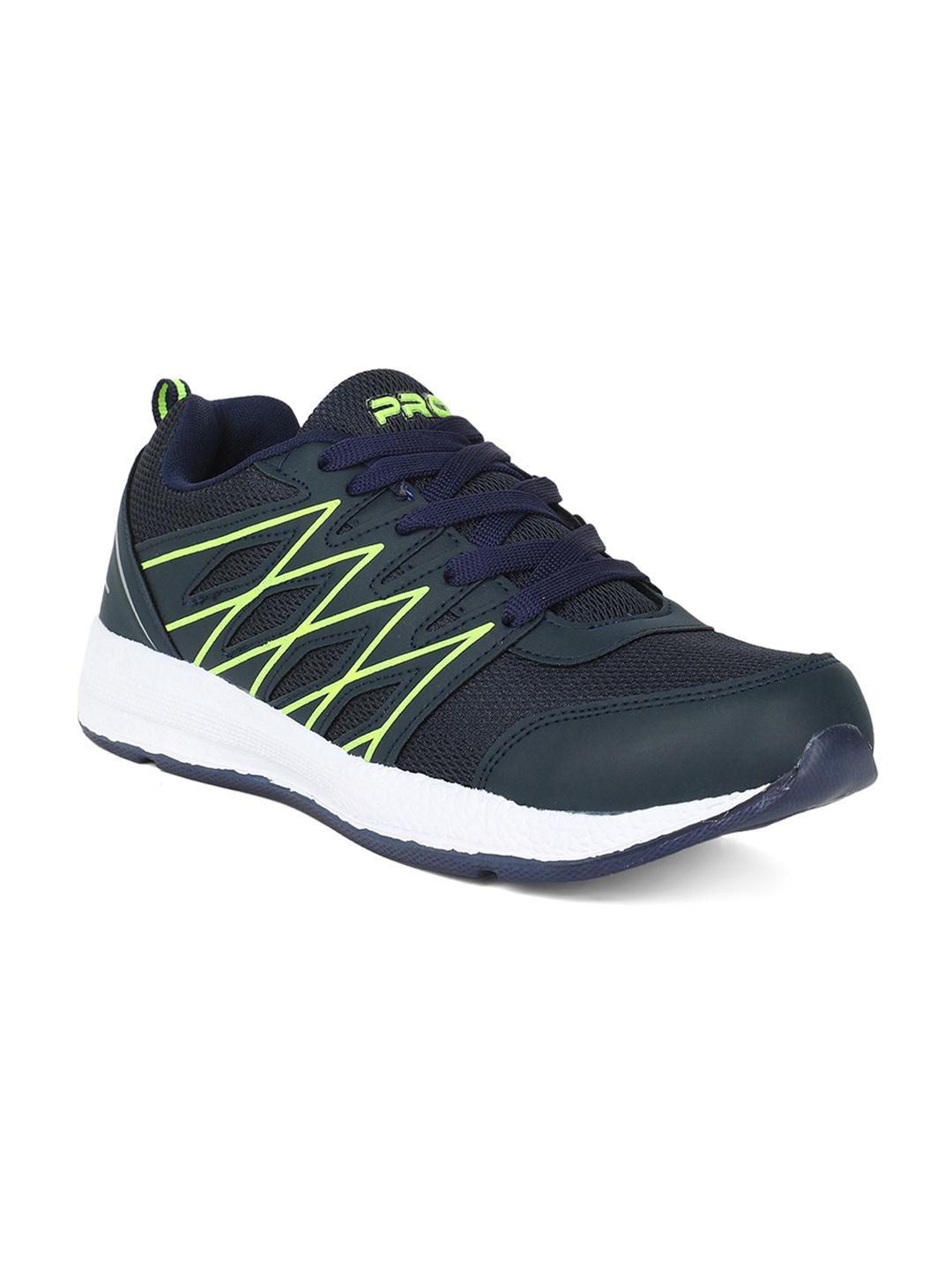 

Khadims Men Navy Blue & Fluorescent Green Training or Gym Shoes